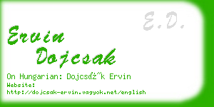 ervin dojcsak business card